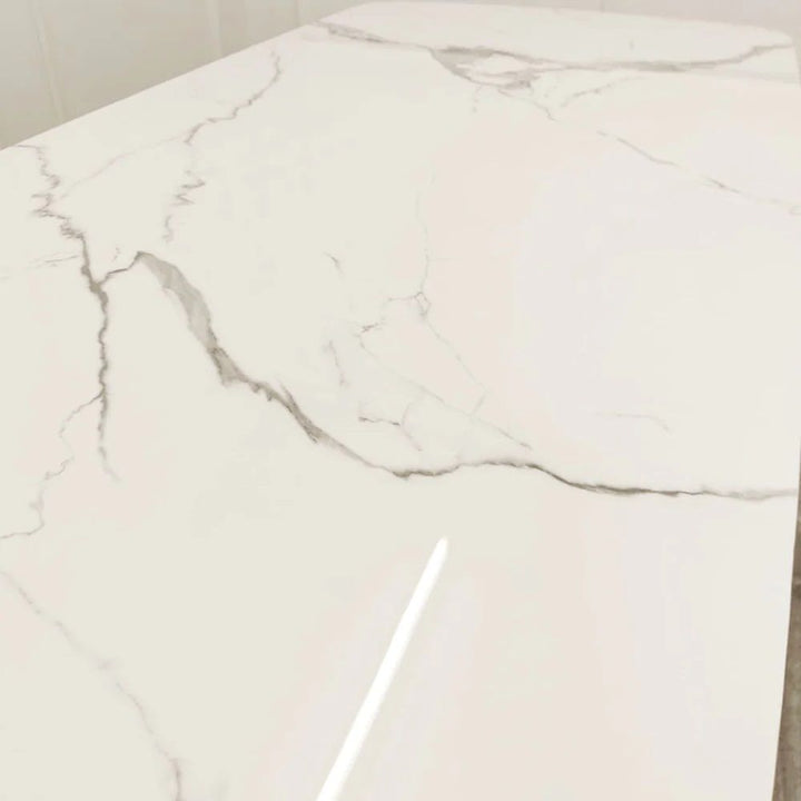 Orion Gold 1.8 Dining Table Set with Polar White Sintered Stone Top