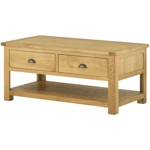 Portland Coffee Table with Drawers-oak