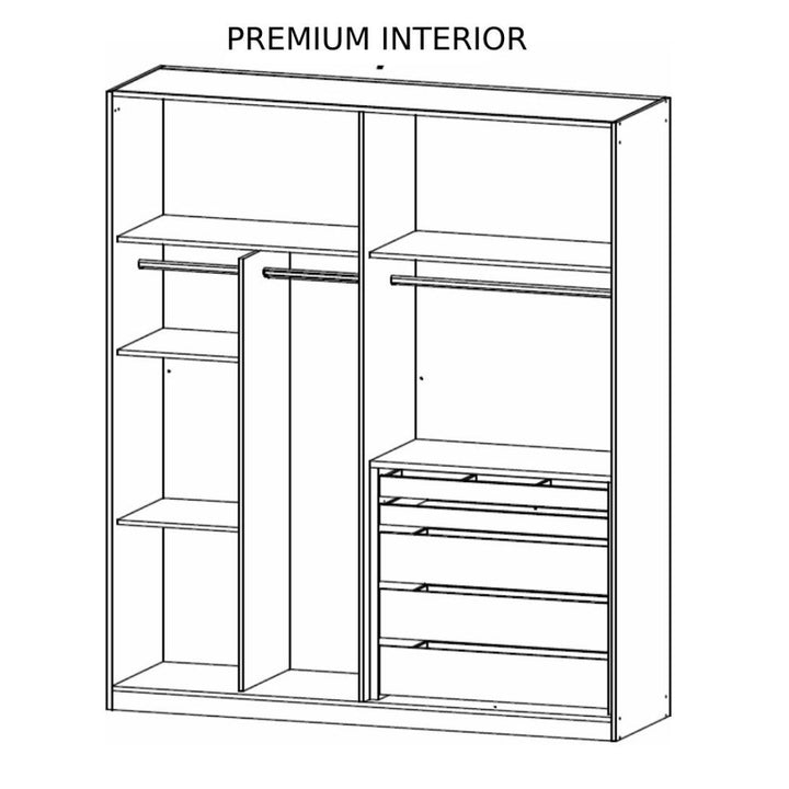 Rauch Monostar Metallic Grey 4 Door Hinged Wardrobe W181CM