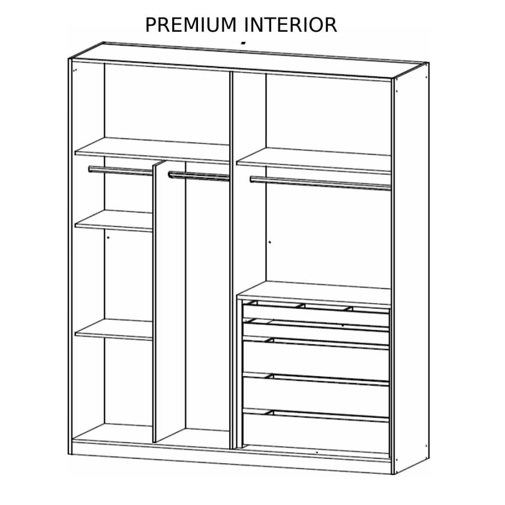 Rauch Monostar Silk Grey 4 Door Hinged Wardrobe W181CM