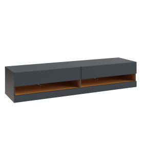 LEON 150CM WALL TV UNIT WITH LED ANTHRACITE/OAK