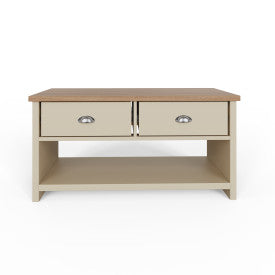 LANCASTER 2 DRAWER COFFEE TABLE CREAM