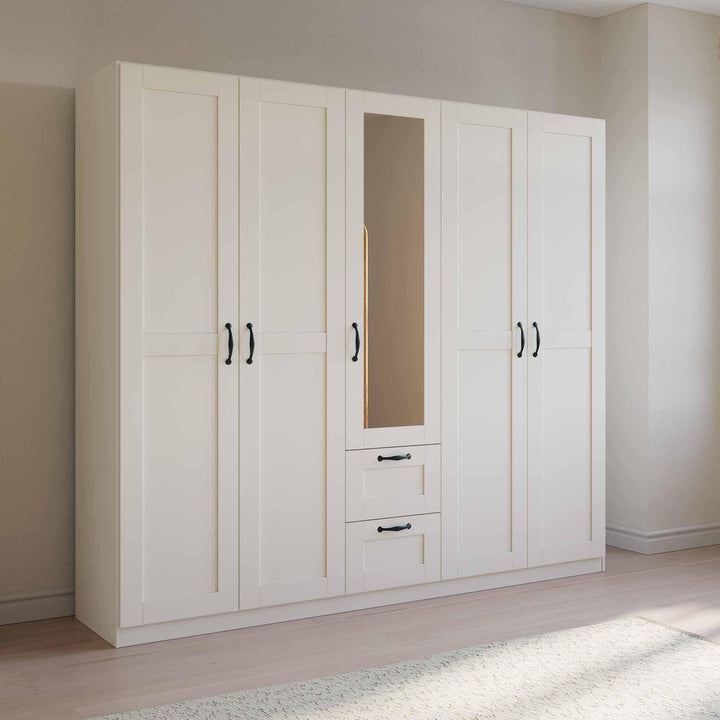 Rauch Cottage 5 Door Combi Wardrobe with Mirror