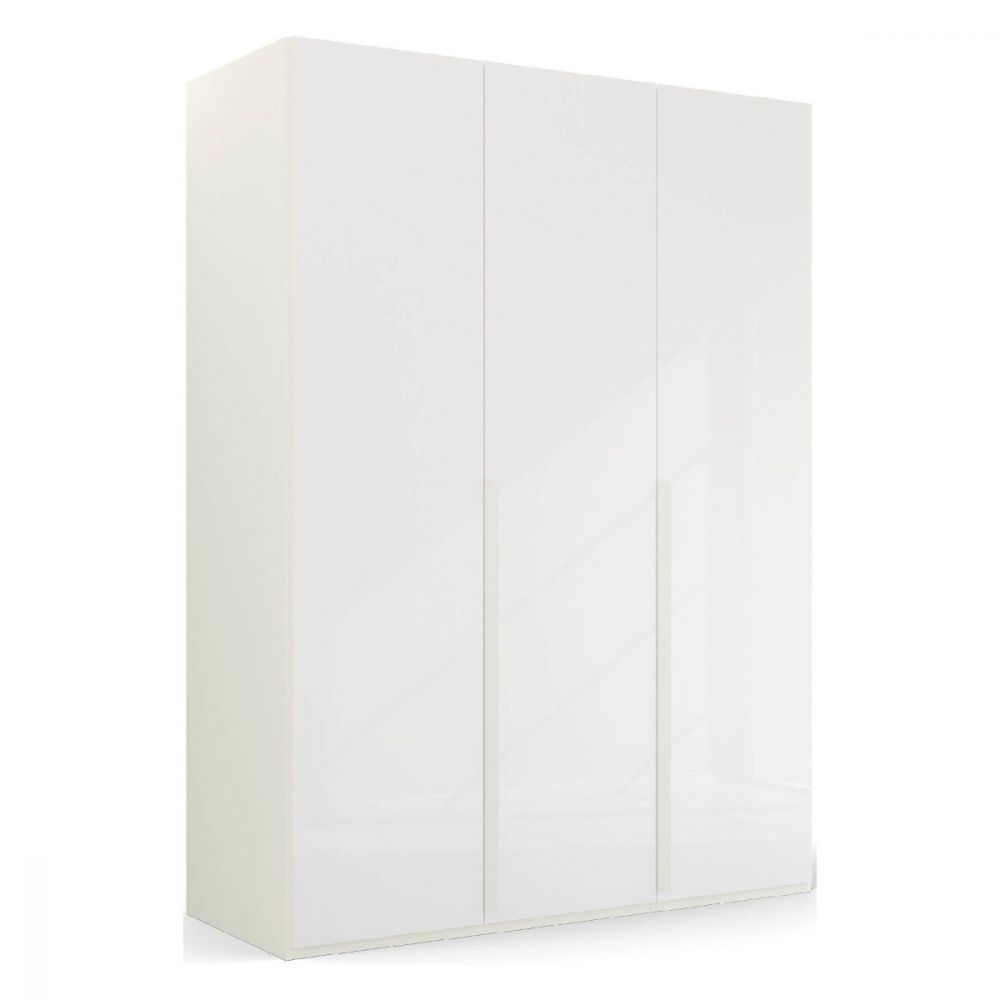 Mainz 3 Door Hinged Fully Loaded Wardrobe in White - Evoke Home 