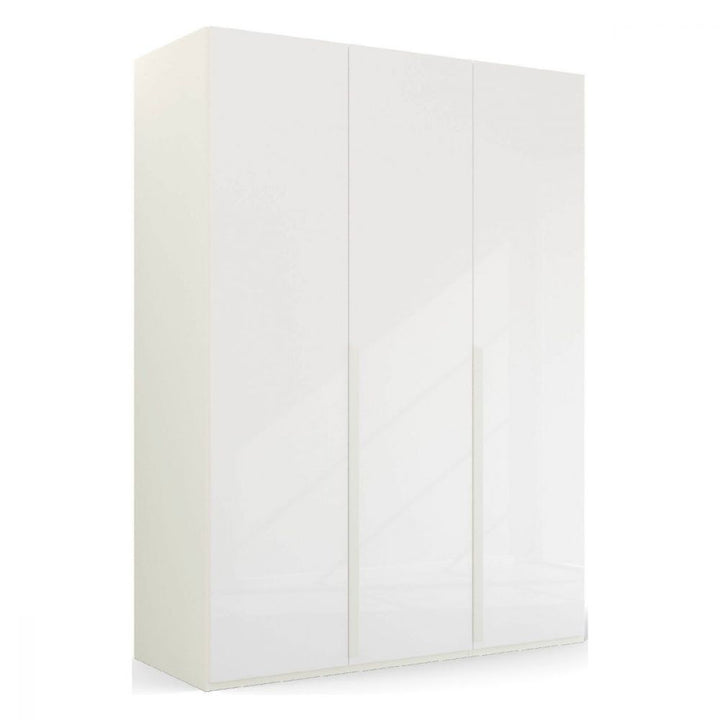 Mainz 3 Door Hinged Fully Loaded Wardrobe in White - Evoke Home 