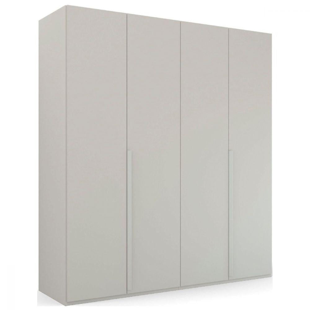 Mainz 4 Door Hinged Fully Loaded Wardrobe in Silk Grey - Evoke Home 