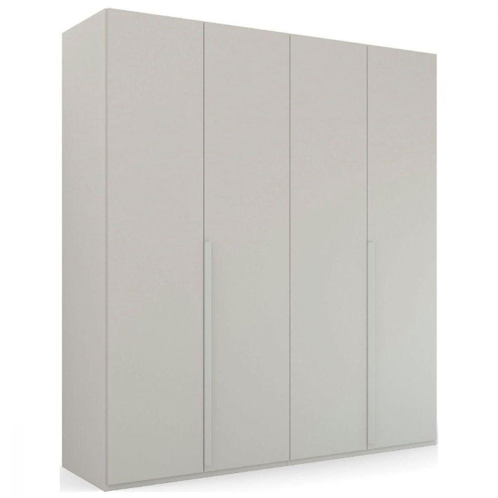 Mainz 4 Door Hinged Fully Loaded Wardrobe in Silk Grey - Evoke Home 