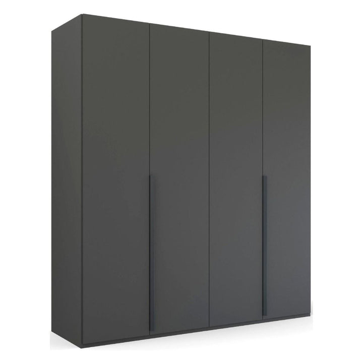 Mainz 4 Door Hinged Fully Loaded Wardrobe in Graphite - Evoke Home 