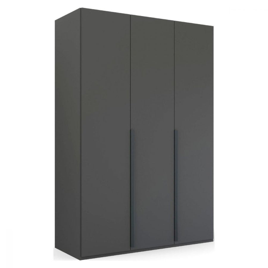 Mainz 3 Door Hinged Fully Loaded Wardrobe in Graphite - Evoke Home 