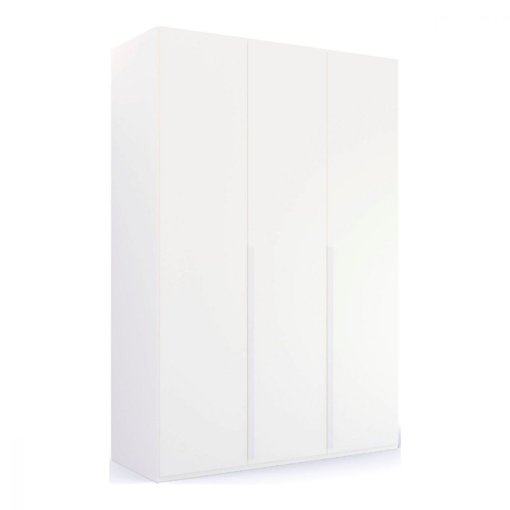 Mainz 3 Door Hinged Fully Loaded Wardrobe in White - Evoke Home 