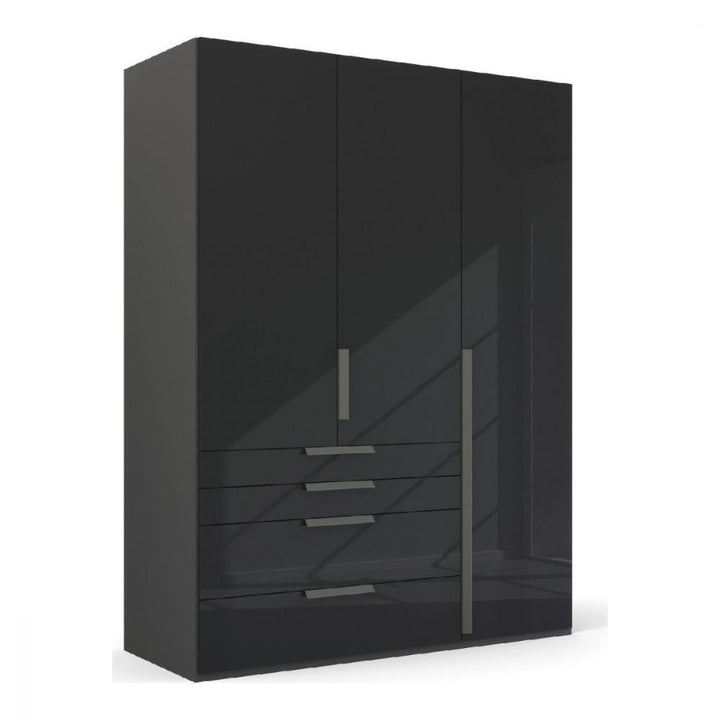 Mainz 3 Door Hinged combi  Wardrobe in Graphite - Evoke Home 