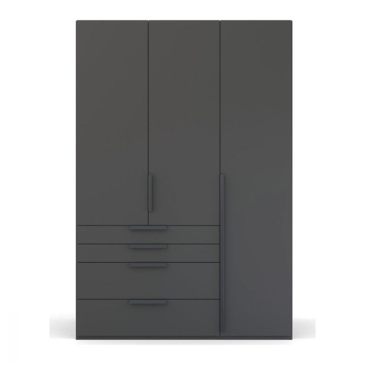 Mainz 3 Door Hinged combi  Wardrobe in Graphite - Evoke Home 