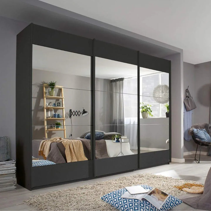 Rauch Malibu Metallic Grey 3 Sliding Door Wardrobe