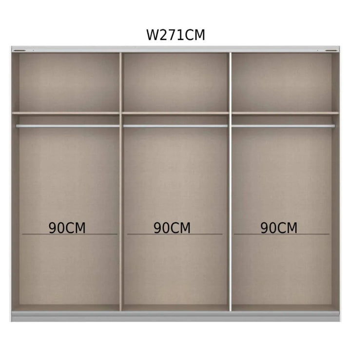 Rauch Malibu Metallic Grey 3 Sliding Door Wardrobe