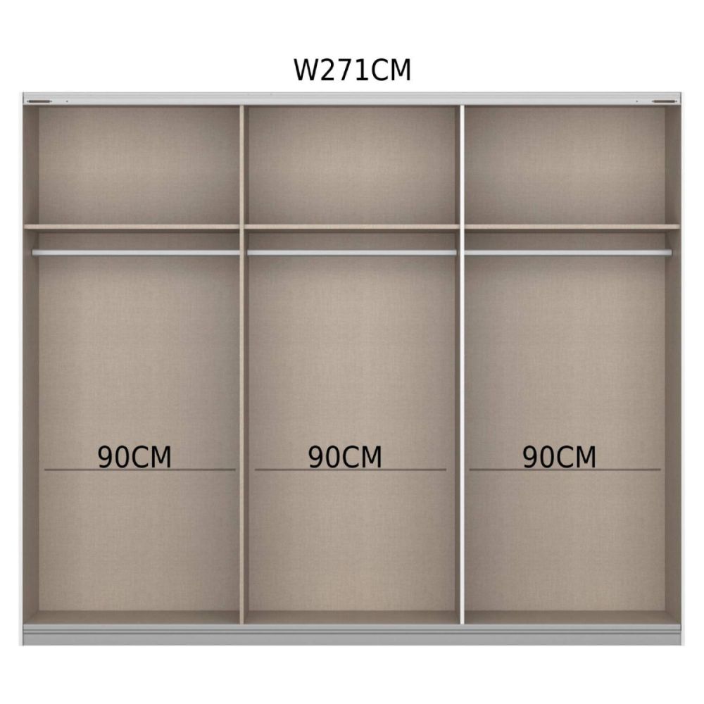 Rauch Malibu Silk Grey 3 Sliding Door Wardrobe