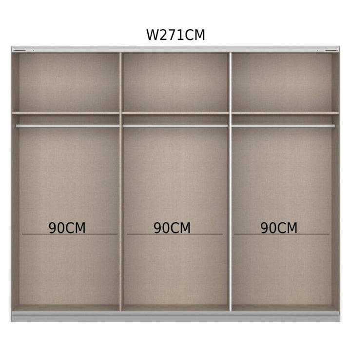 Rauch Malibu Silk Grey 3 Sliding Door Wardrobe