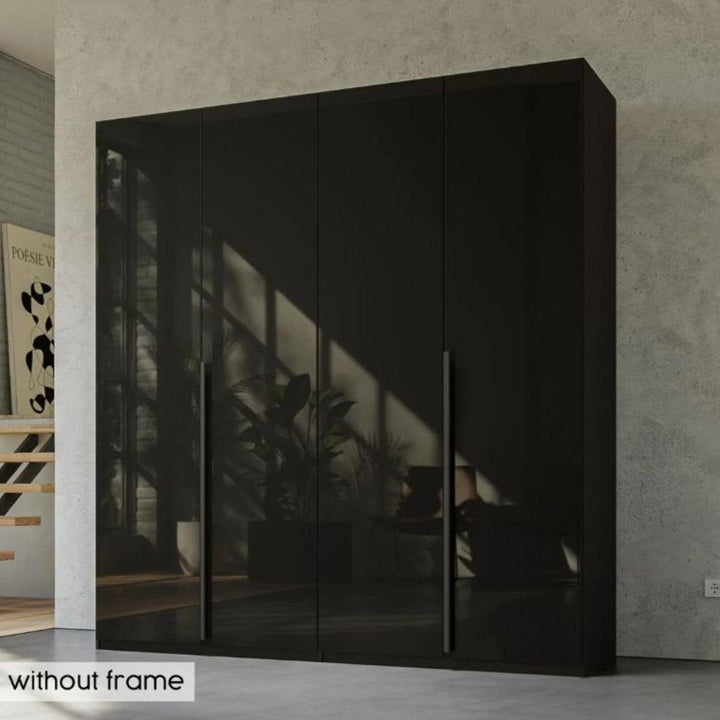 Mainz 4 Door Hinged Fully Loaded Wardrobe in Graphite - Evoke Home 