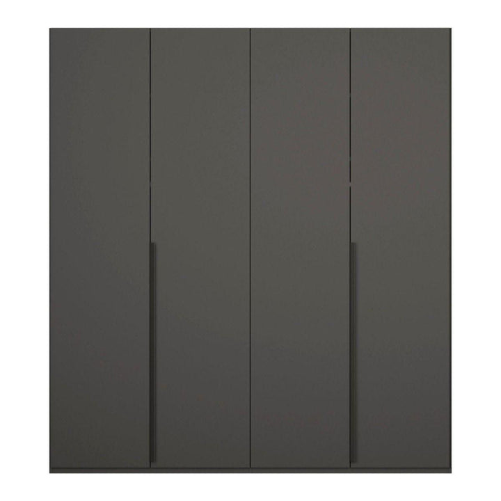 Mainz 4 Door Hinged Fully Loaded Wardrobe in Graphite - Evoke Home 