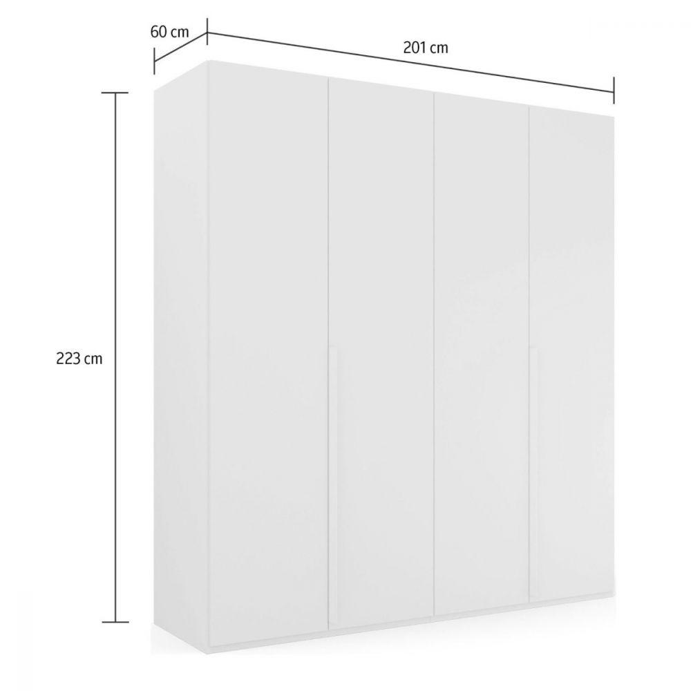 Mainz 4 Door Hinged Fully Loaded Wardrobe in Silk Grey - Evoke Home 