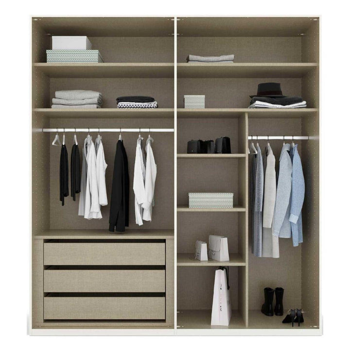 Mainz 4 Door Hinged Fully Loaded Wardrobe in Graphite - Evoke Home 