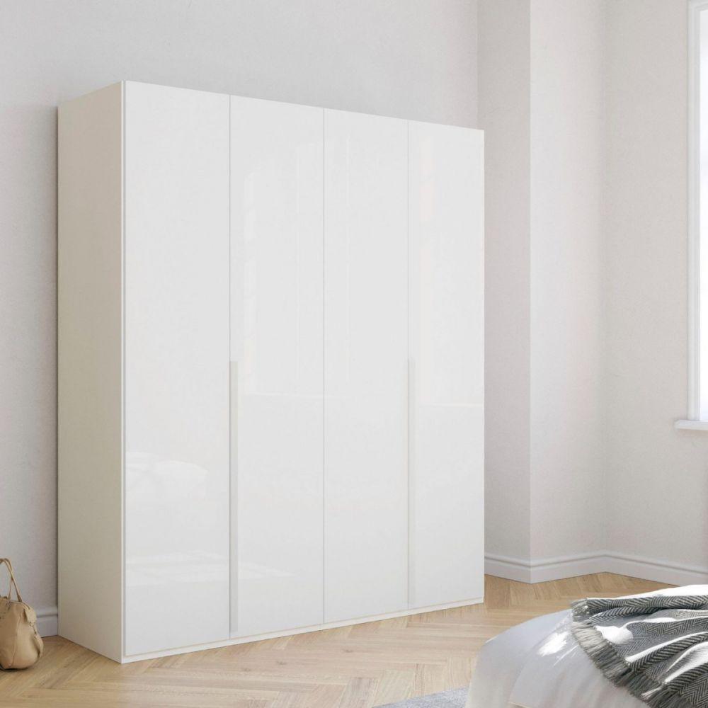 Mainz 4 Door Hinged Fully Loaded Wardrobe in White - Evoke Home 