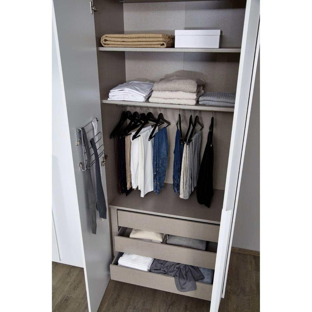 Mainz 4 Door Hinged Fully Loaded Wardrobe in White - Evoke Home 