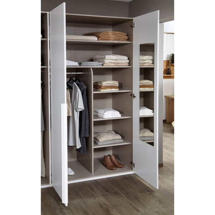 Mainz 4 Door Hinged Fully Loaded Wardrobe in White - Evoke Home 