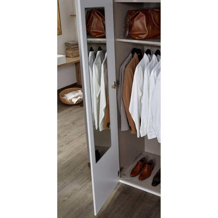 Mainz 4 Door Hinged Fully Loaded Wardrobe in White - Evoke Home 