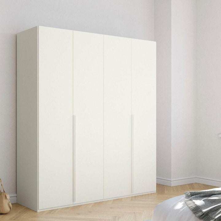 Mainz 4 Door Hinged Fully Loaded Wardrobe in White - Evoke Home 