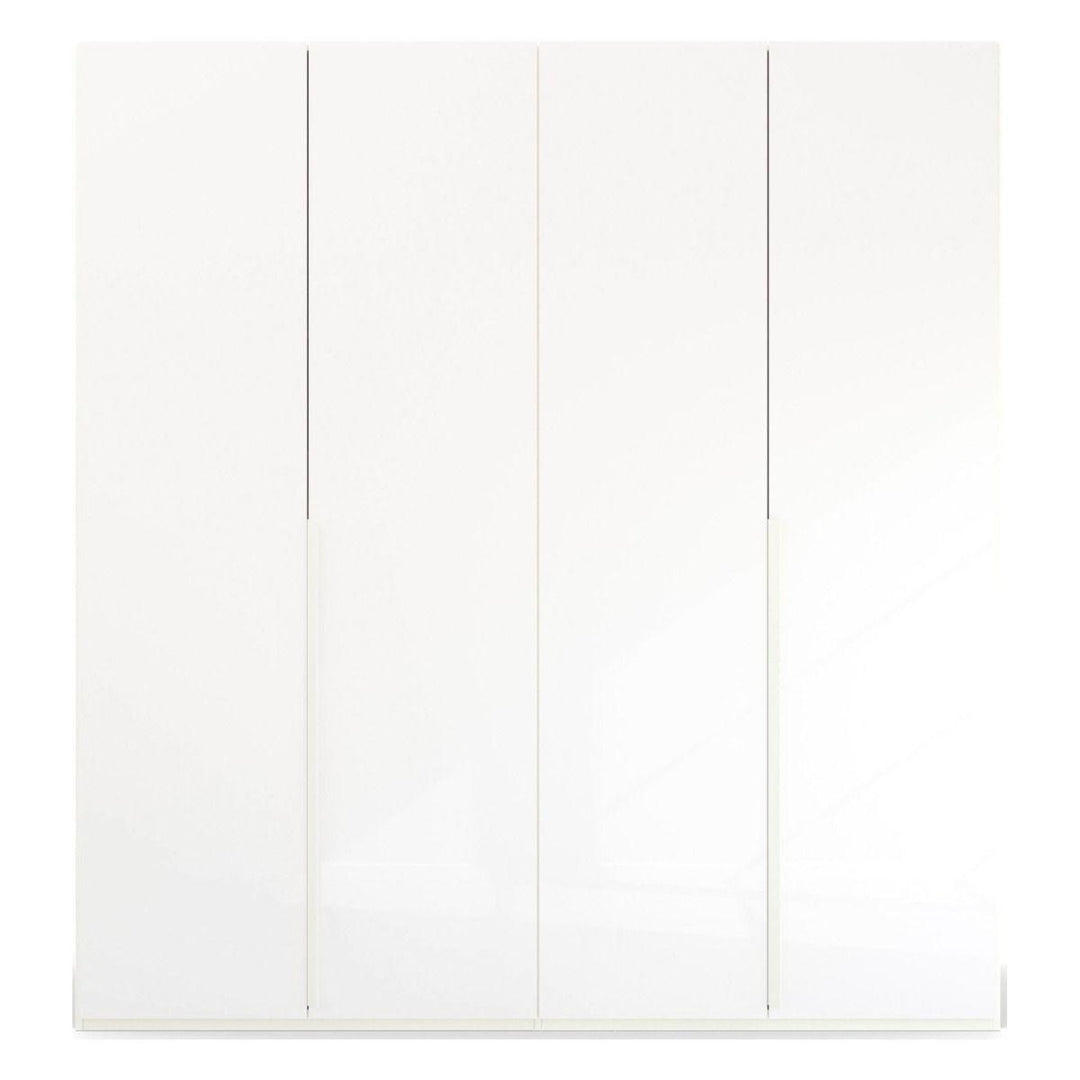 Mainz 4 Door Hinged Fully Loaded Wardrobe in White - Evoke Home 
