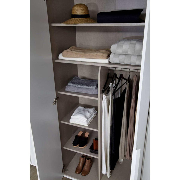 Mainz 4 Door Hinged Fully Loaded Wardrobe in White - Evoke Home 