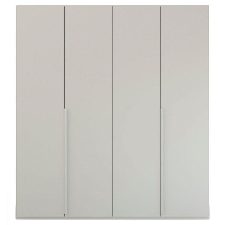 Mainz 4 Door Hinged Fully Loaded Wardrobe in Silk Grey - Evoke Home 