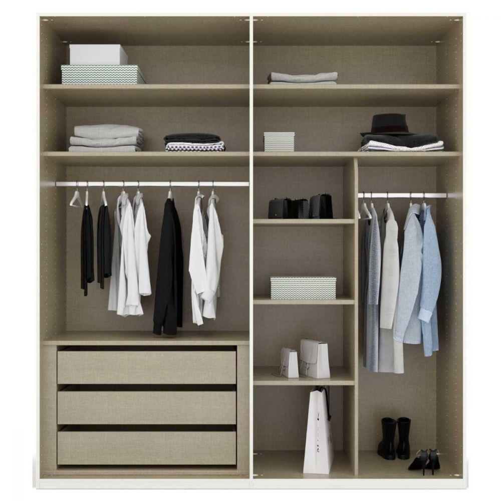 Mainz 4 Door Hinged Fully Loaded Wardrobe in Silk Grey - Evoke Home 