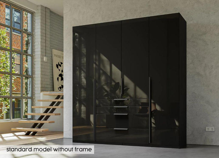 Mainz 4 Door Hinged Combi Wardrobe in Graphite - Evoke Home 