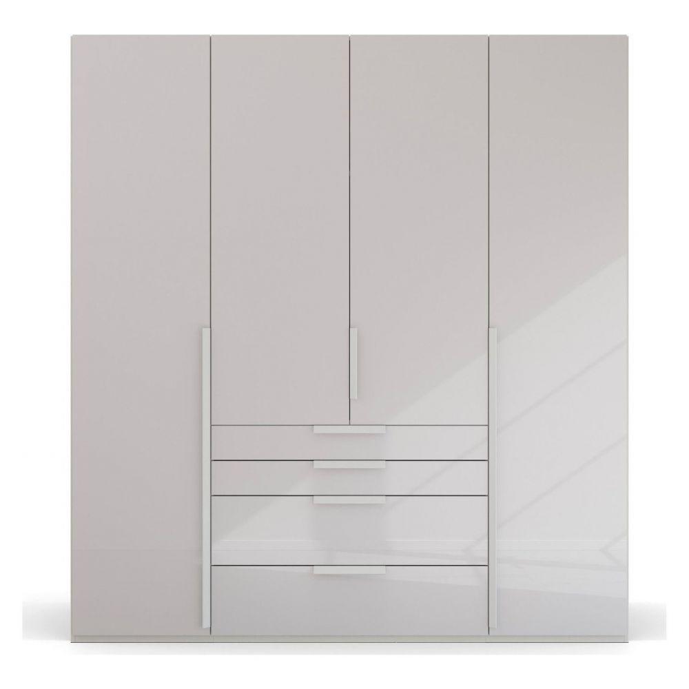 Mainz 4 Door Hinged Combi Wardrobe in Silk Grey - Evoke Home 