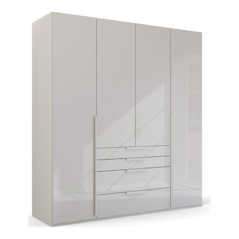 Mainz 4 Door Hinged Combi Wardrobe in Silk Grey - Evoke Home 