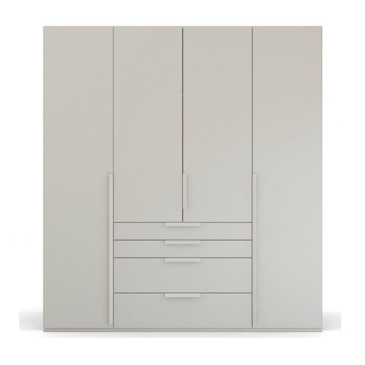 Mainz 4 Door Hinged Combi Wardrobe in Silk Grey - Evoke Home 