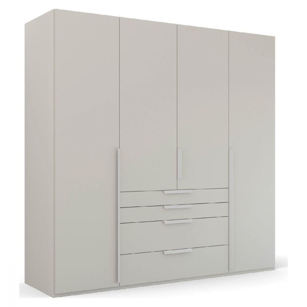 Mainz 4 Door Hinged Combi Wardrobe in Silk Grey - Evoke Home 