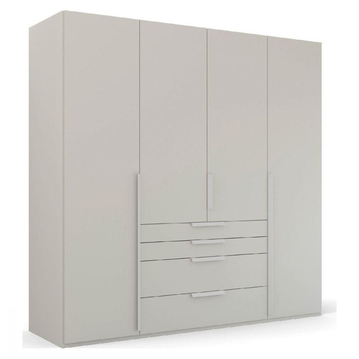 Mainz 4 Door Hinged Combi Wardrobe in Silk Grey - Evoke Home 
