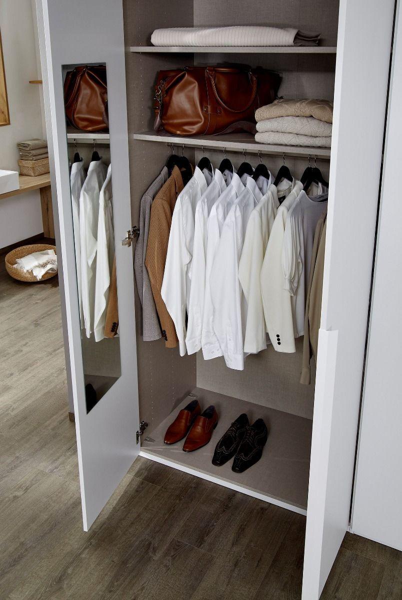 Mainz 4 Door Hinged Combi Wardrobe in White - Evoke Home 