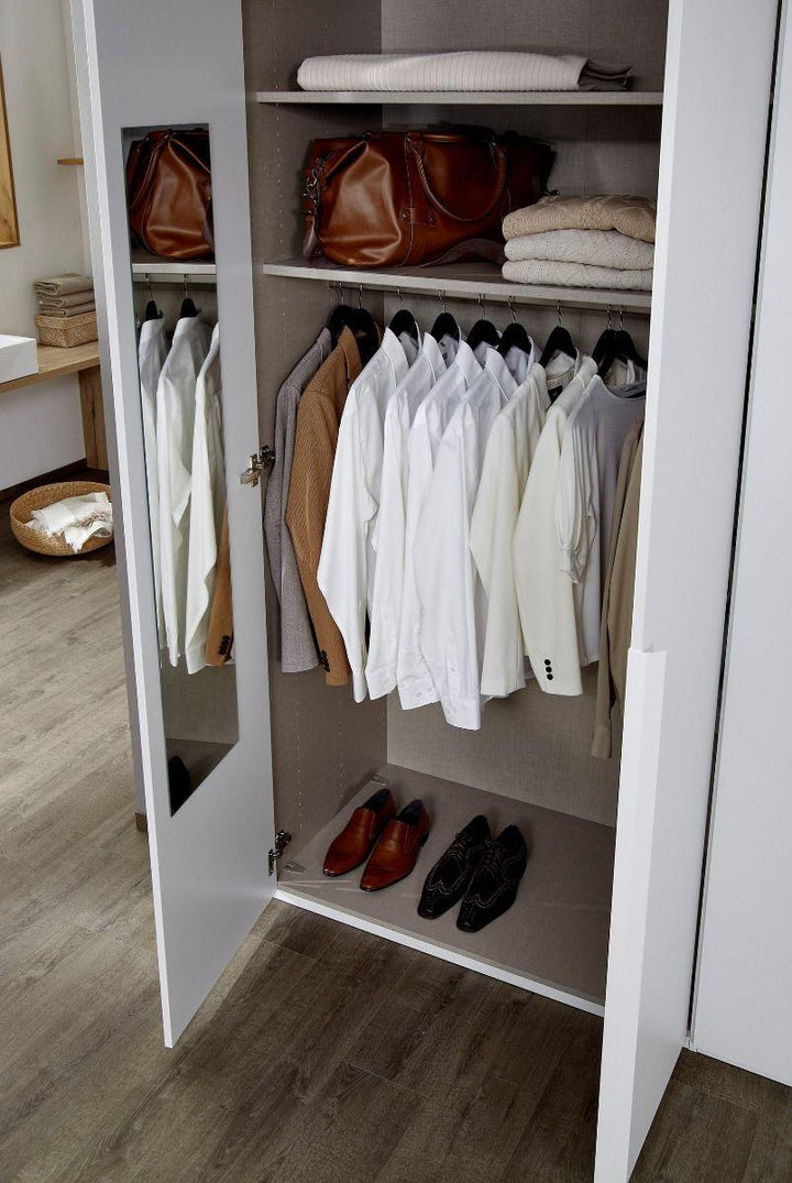 Mainz 4 Door Hinged Combi Wardrobe in White - Evoke Home 