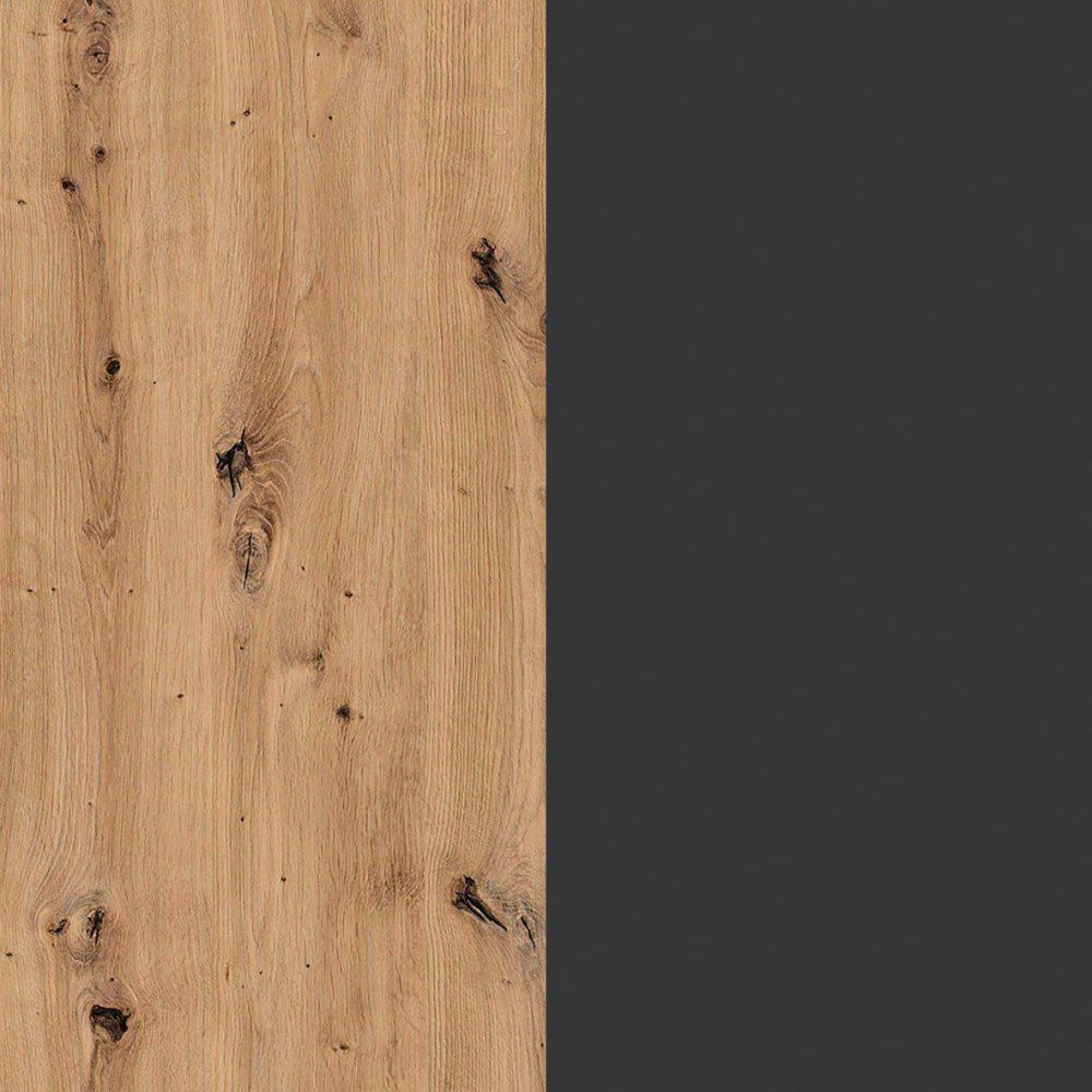 Rauch Bristol Artisan Oak With Metallic Grey Sliding Door Wardrobe 131CM