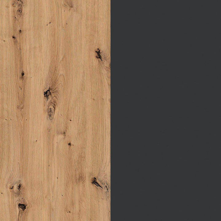 Rauch Bristol Artisan Oak With Metallic Grey Sliding Door Wardrobe 131CM