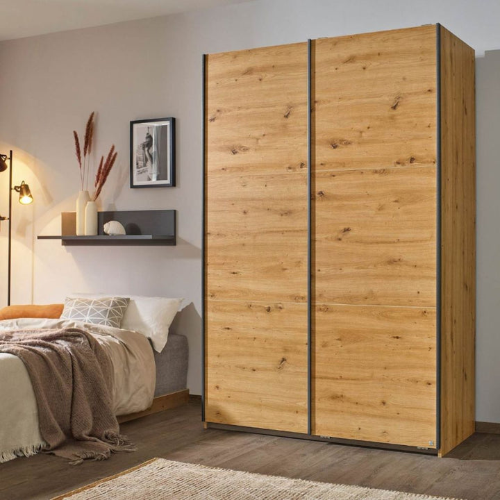 Rauch Bristol Artisan Oak Sliding Door Wardrobe 131CM