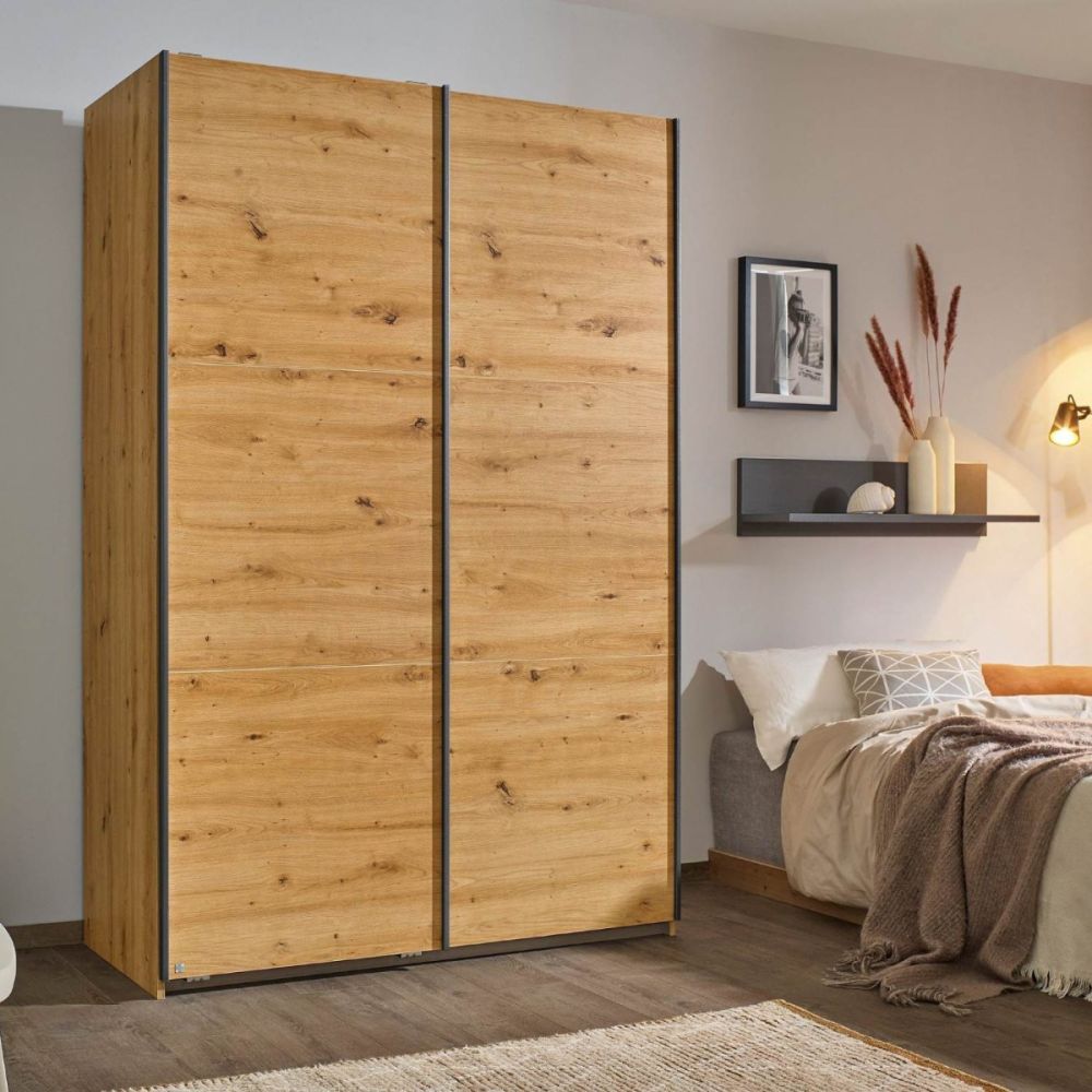 Rauch Bristol Artisan Oak Sliding Door Wardrobe 131CM