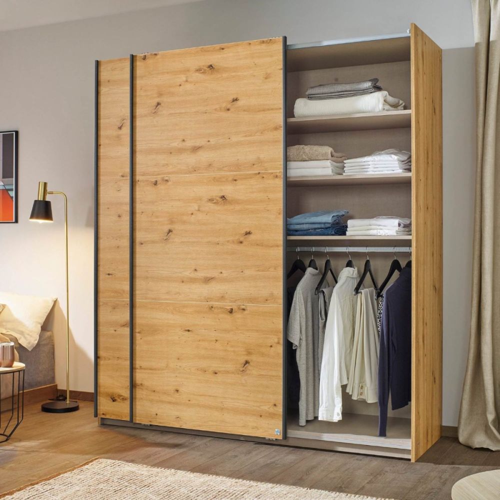 Rauch Bristol Artisan Oak Sliding Door Wardrobe 131CM