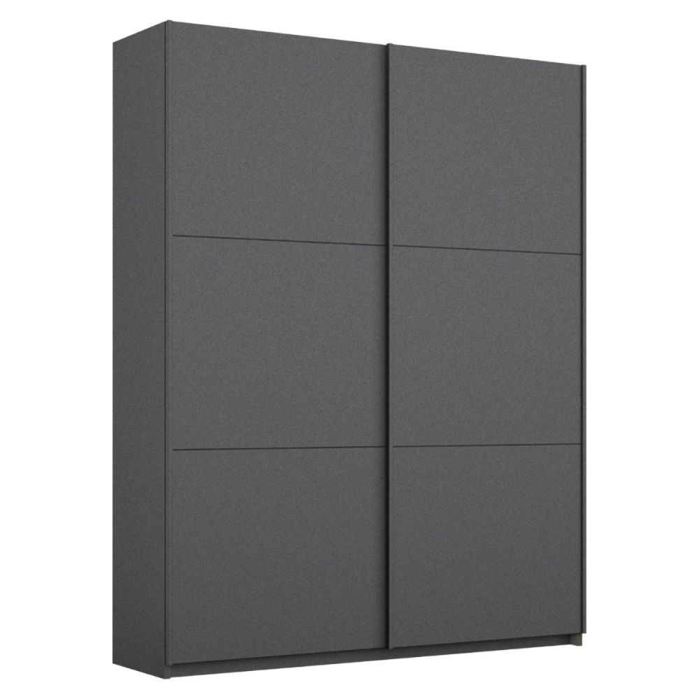 Rauch Bristol Metallic Grey Sliding Door Wardrobe 131CM