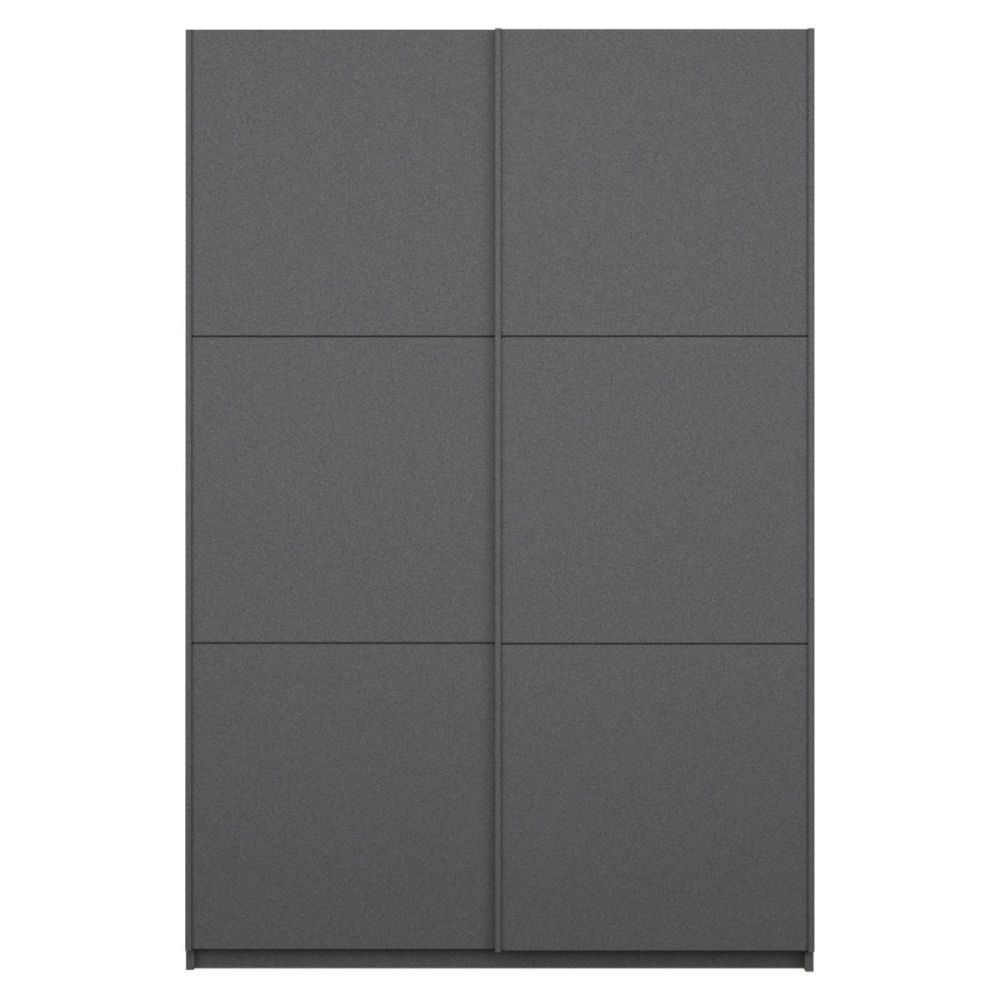 Rauch Bristol Metallic Grey Sliding Door Wardrobe 131CM