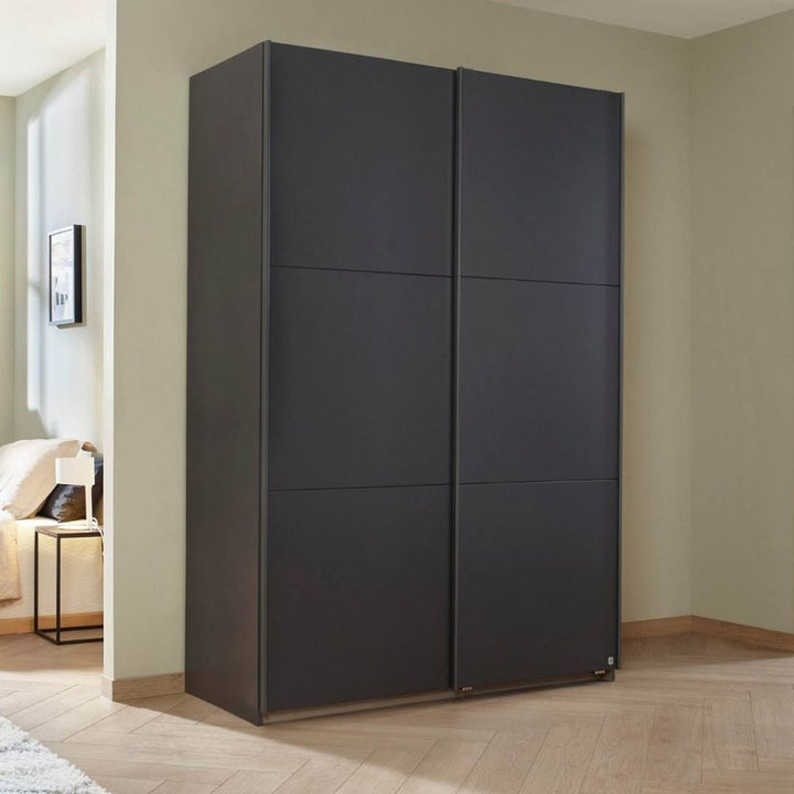 Rauch Bristol Metallic Grey Sliding Door Wardrobe 131CM