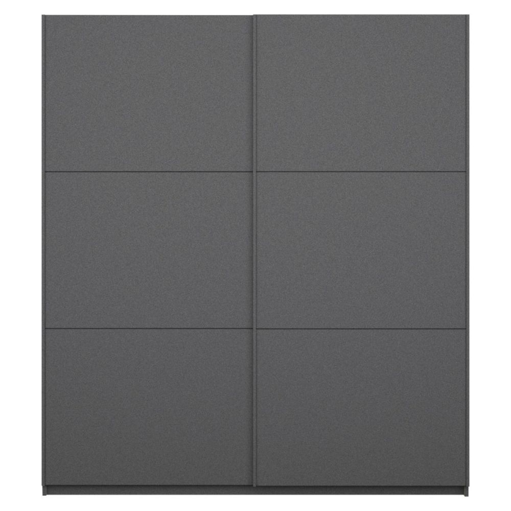 Rauch Bristol Metallic Grey Sliding Door Wardrobe 131CM